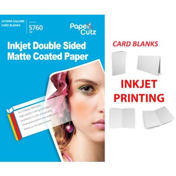 147mm Square Matt 250GSM Card Blanks, INKJET 50 Card Blanks