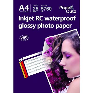 A4 Gloss Photo Paper Inkjet Resin Coated 260GSM - 25 Sheets