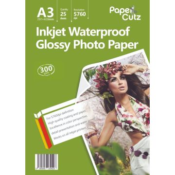 A3 Photo Paper Inkjet Glossy 300GSM Waterproof - 25 Sheets