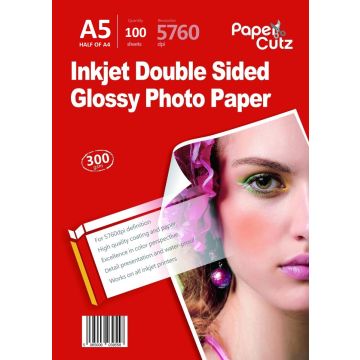 A5 Photo Paper Inkjet Glossy 300GSM Double Side - 100 Sheets