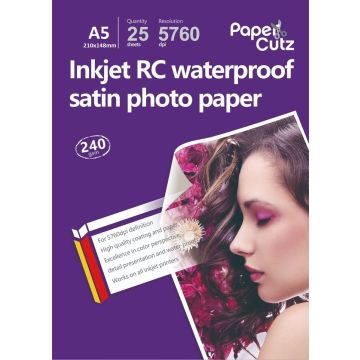 A5 Satin Photo Paper Inkjet Resin Coated 240GSM - 50 Sheets