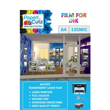A4 OHP Film Acetate Laser Mono Colour 135Mic 50 Sheets