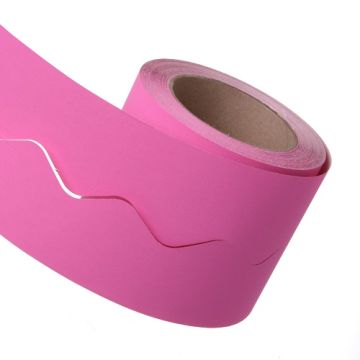 Pink Paper Border Roll Bordette Scalloped Edge 100 Metre x1
