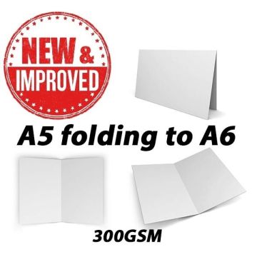 A5 to A6 Blank Cards White | 300GSM 50 Card Blanks