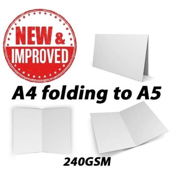 A4 White Card Blank Folds to A5 240GSM 50 Card Blanks