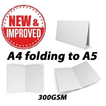 A4 White Card Blank Pre Scored Folds to A5 300GSM 50 Card Blanks