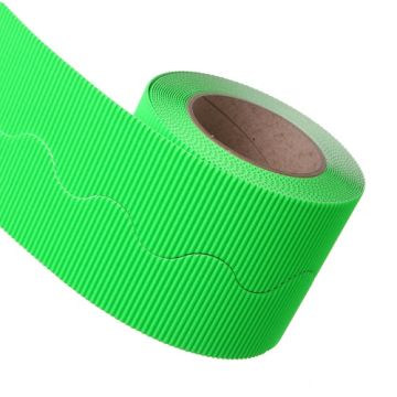 Neon Green Border Roll Corrugated Cardboard Bordette School  x1