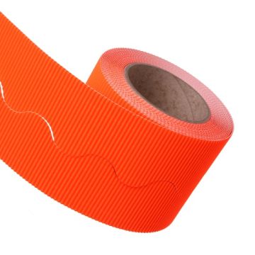 Neon Orange Border Roll Corrugated Cardboard Bordette School  x1