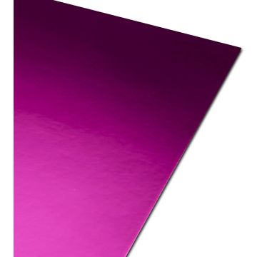 A2 Mirror Card Fuchsia Pink Reflective 250GSM 1 Sheets