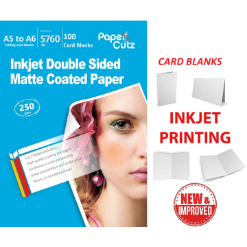 A5 to A6 Matt 250GSM Card Blanks, INKJET 100 Card Blanks
