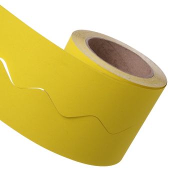 Lemon Yellow School  Paper Border Scalloped Edge 1 Roll
