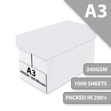 A3 White Card 240GSM Box  1000 Sheets