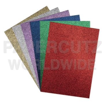 A4 Assorted Glitter Card 250GSM None Shed  6 Sheets