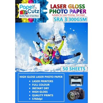 SRA3 Photo Paper Laser Gloss 300GSM Double Side - 50 Sheets