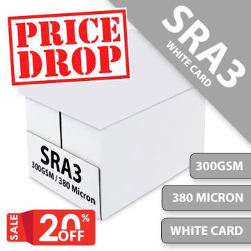 Box SRA3 White Card Craft & Print 300GSM / 380 Micron  1000 Sheets